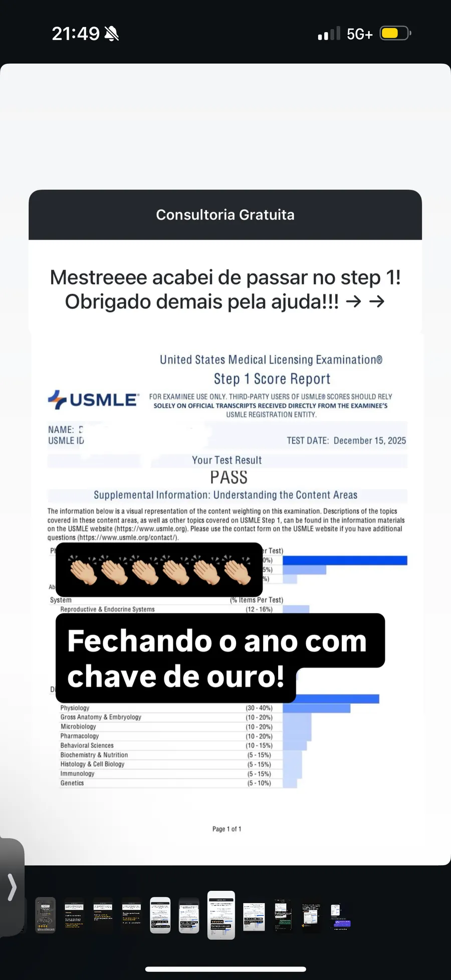 Aprovação USMLE Step 1