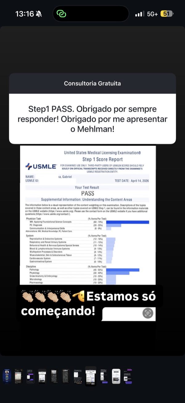 Step 1 PASS — obrigado por me apresentar o Mehlman